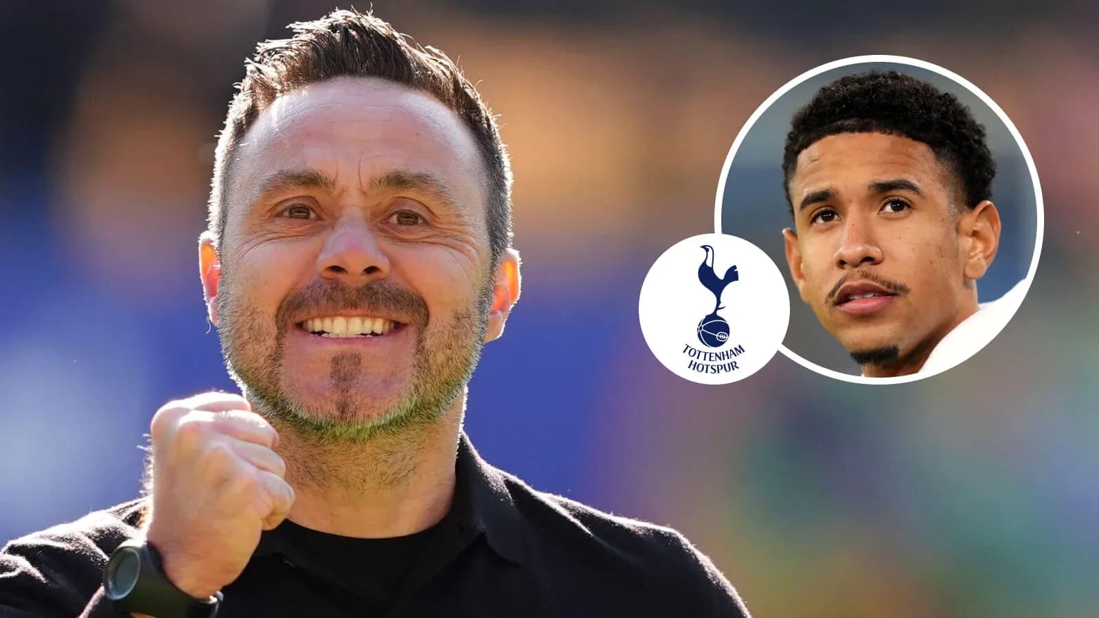 Entraîneur célébrant avec un joueur de Tottenham Entraîneur célébrant avec un joueur de Tottenham
