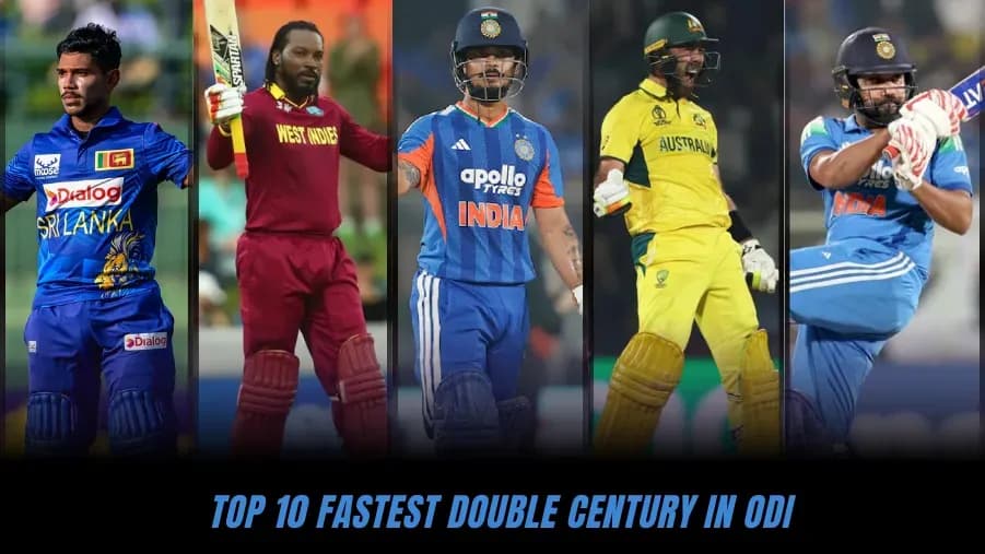 Top 10 des doubles centuries les plus rapides en ODI (Mise à jour 2026) Top 10 des doubles centuries les plus rapides en ODI (Mise à jour 2026)