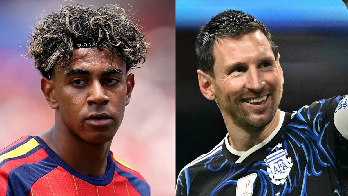Joan Laporta voit en Messi le passé et en Lamine Yamal l'avenir de Barcelone à la finale de la Coupe du Monde Joan Laporta voit en Messi le passé et en Lamine Yamal l'avenir de Barcelone à la finale de la Coupe du Monde